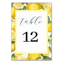 Watercolor Lemon Garden Wedmeds Bord-kort