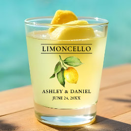 Watercolor Lemon Greenery Bröllop Limoncello