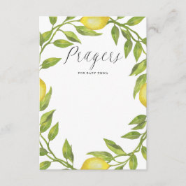 Watercolor Lemon Greenery Wandböner för Baby Tilläggskort