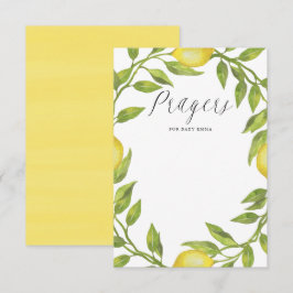 Watercolor Lemon Greenery Wandböner för Baby Tilläggskort