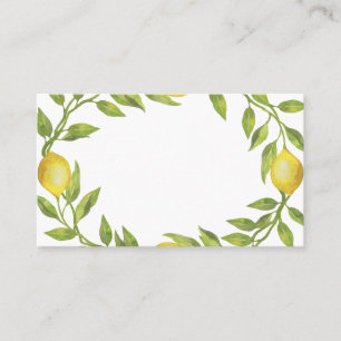 Watercolor Lemon Greenery Wandey Bröllop Placeringskort