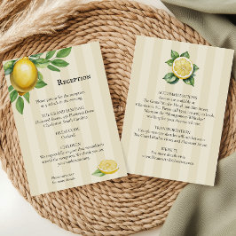 Watercolor Lemon Gult Citrus Rustic Bröllop Tilläggskort