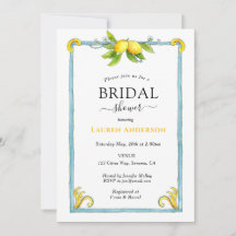 Watercolor Lemon Inbjudningskort för möhippan