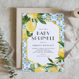 Watercolor Lemon Mediterranean Baby Sprinkle Inbjudningar