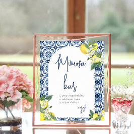 Watercolor Lemon Möhippa Mimosa Pub Poster