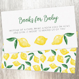 Watercolor Lemon Mönster Citrus Bokar för Baby Tilläggskort