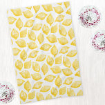 Watercolor Lemon Mönster Citrus Kökshandduk<br><div class="desc">Söt vattenfärgscitron mönster mot vit bakgrund för en sommarbild av synligt vitamin C. Originalkonst av Nic Squirrell.</div>