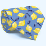 Watercolor Lemon Mönster Citrus Slips<br><div class="desc">Söt vattenfärgscitruscitruscitron mönster i gult med marinblått löv på blå bakgrund för en fruktig sommarbild av visuella vitamin C. Originalkonst av Nic Squirrell.</div>