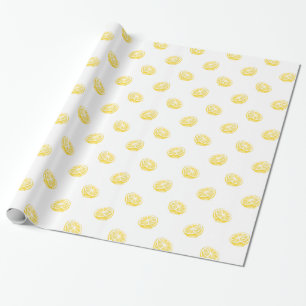 Watercolor Lemon Mönster Presentpapper