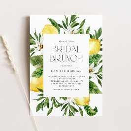 Watercolor Lemon Ram Botanical Möhippa Brunch Inbjudningar