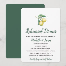 Watercolor Lemon Träd Gren | Upprepningsmiddag Inbjudningar