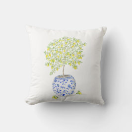 Watercolor Lemon Träd Kudde