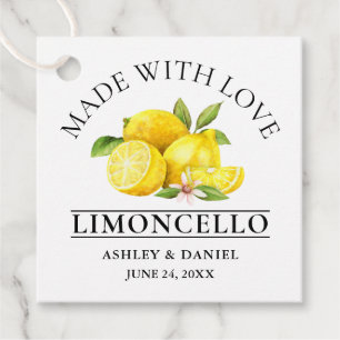 Watercolor Lemons Bröllop Kärlek Limoncello Gåvor Etiketter
