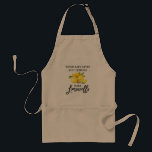 Watercolor Lemons Brush Script Limoncello Khaki Förkläde<br><div class="desc">Modern penselskript,  vattenfärgslemon när Ge du citerar gör Limoncello Khaki Apron</div>
