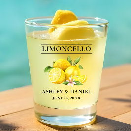 Watercolor Lemons Greenery Bröllop Limoncello