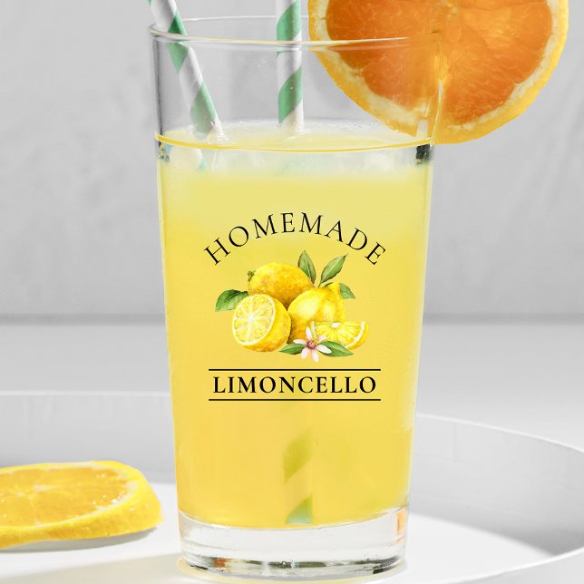 Watercolor Lemons Homemade Limoncello Glaskopp (Limoncello Glass)
