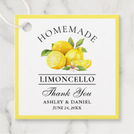 Watercolor Lemons Limoncello, tack Square Gåvor Etiketter