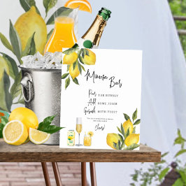 Watercolor Lemons Möhippa Mimosa Pub Sign Poster