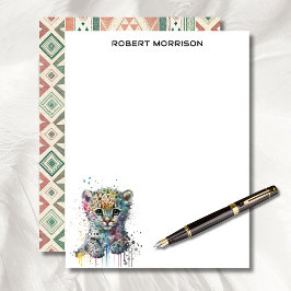 Watercolor Leopard Elegant Business Stationery  Brevhuvud