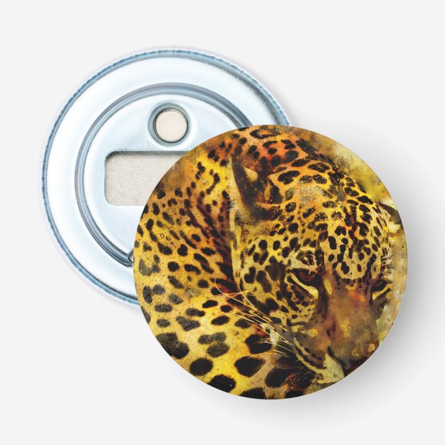 Watercolor Leopard Flasköppnare (Framsidan)