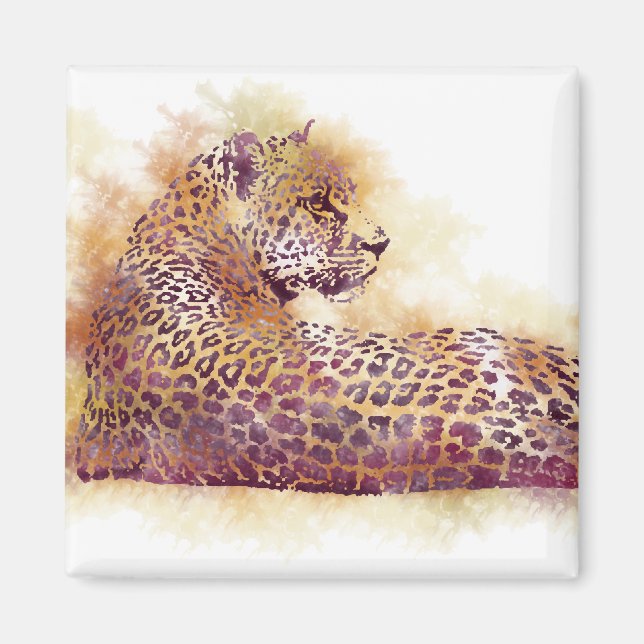 Watercolor Leopard Magnet (Framsidan)