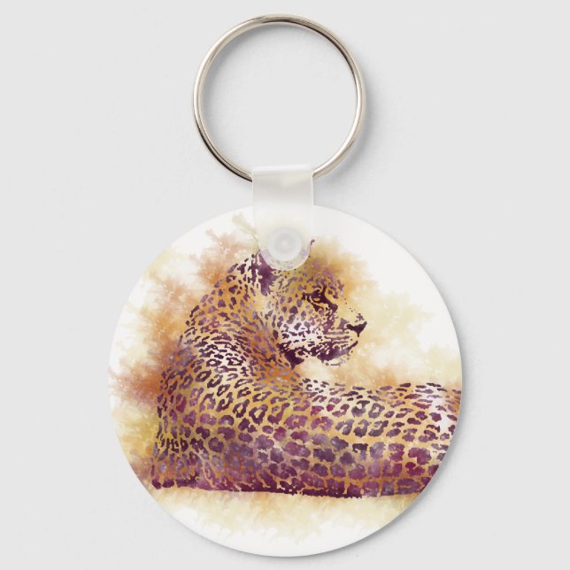 Watercolor Leopard Nyckelring (Framsida)