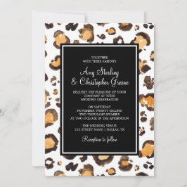 Watercolor Leopard Print & Chic Rand | BRÖLLOP Inbjudningar