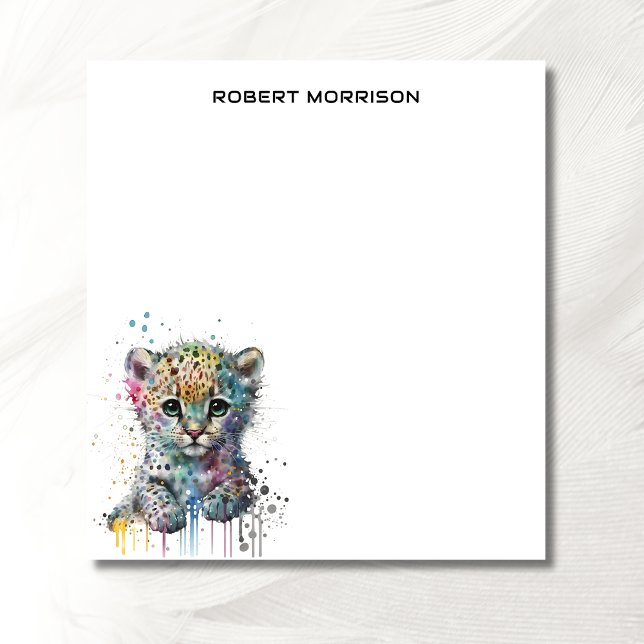 Watercolor Leopard Sophisticated Notepad Anteckningsblock (Skapare uppladdad)