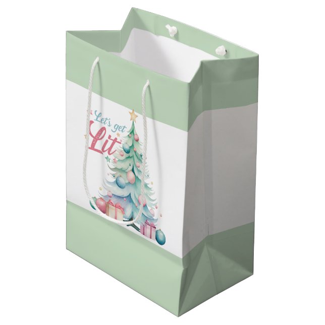 Watercolor Let's Get Lit Julgran (Framsidan Vinklad)