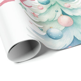 Watercolor Let's Get Lit Julgran Presentpapper
