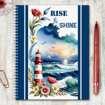 Watercolor Lighthouse Beach Nautical