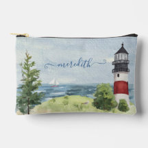 Watercolor Lighthouse Coastal Scene Namn