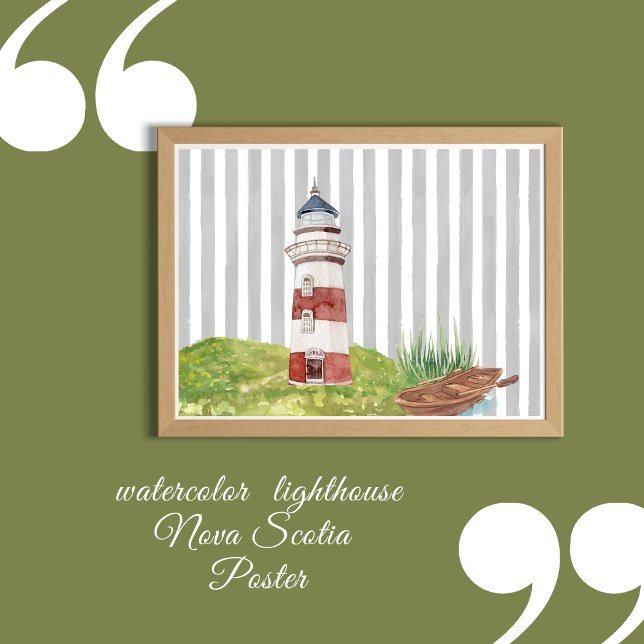 watercolor Lighthouse Poster (watercolor Lighthouse Poster by wedding Hobinishop)
