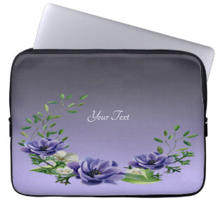 Watercolor Lila blommor Laptop sleeve