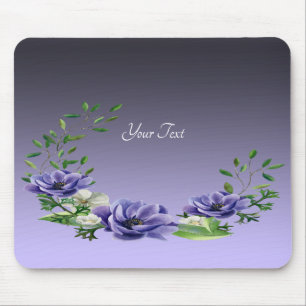Watercolor Lila blommor Mousepad Musmatta