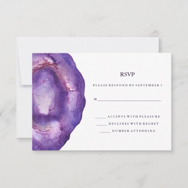 Watercolor Lila Geode Bröllop OSA (Framsida)