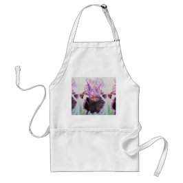 Watercolor Lila Iris Blommigt Kitchen Apron Förkläde