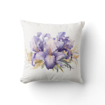 Watercolor Lila Iris Bouquet