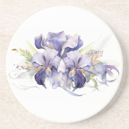 Watercolor Lila Iris Bouquet Underlägg