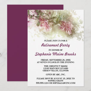 Watercolor Lila Jasmine Pension Party Inbjudningar