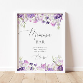 Watercolor lila lavender Mimosa pub Poster