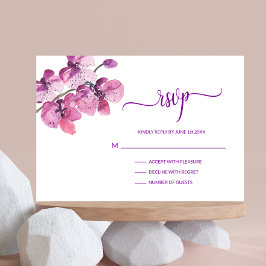 Watercolor Lila Orchid OSA Bröllop Infoga