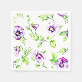 Watercolor Lila Pansy Pappersservett