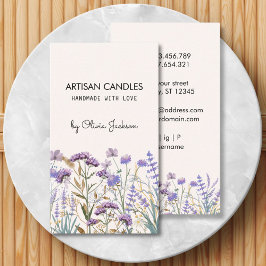 Watercolor Lila WildblommArtisan Visitkort