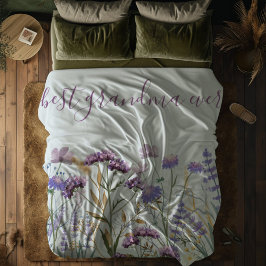 Watercolor Lila Wildblomme Meadow Quote Fleecefilt