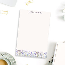 Watercolor Lila Wildblomskugga Post-it Block