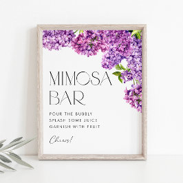 Watercolor Lilac Flowers Möhippa Mimosa Pub Poster