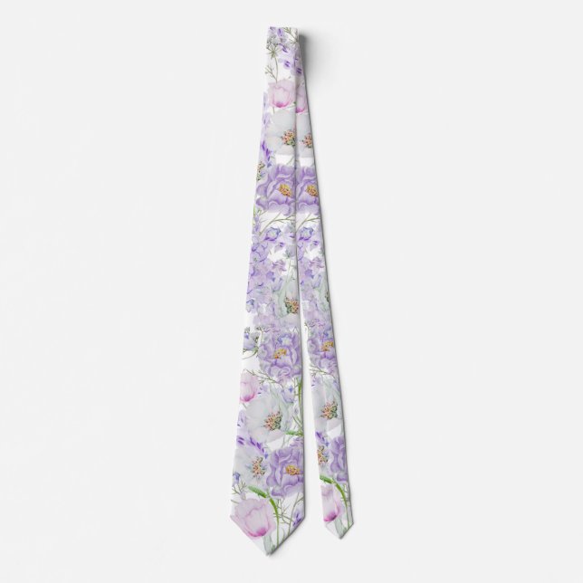 Watercolor Lilac Flowers Neck Tie Slips (Framsida)