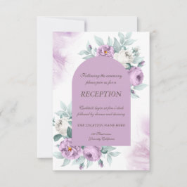 Watercolor Lilac Ro Polka dots Bröllop Inbjudningar