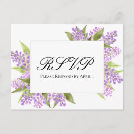 Watercolor Lilacs Bouquet Elegant bröllop OSA Vykort